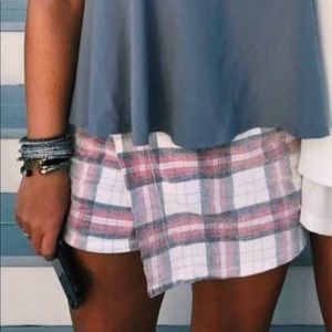 Silence + Noise red and blue striped skort